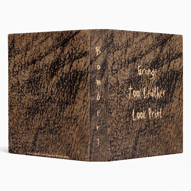 Fun! Grunge Tool Leather Look Print Avery Binder (Background)
