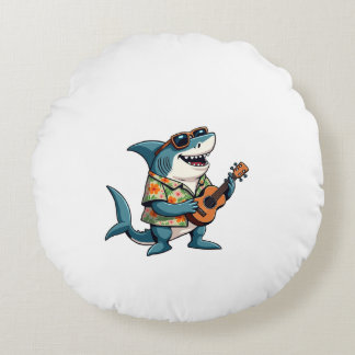Fun Guitar PlayingT-Shirt Round Pillow