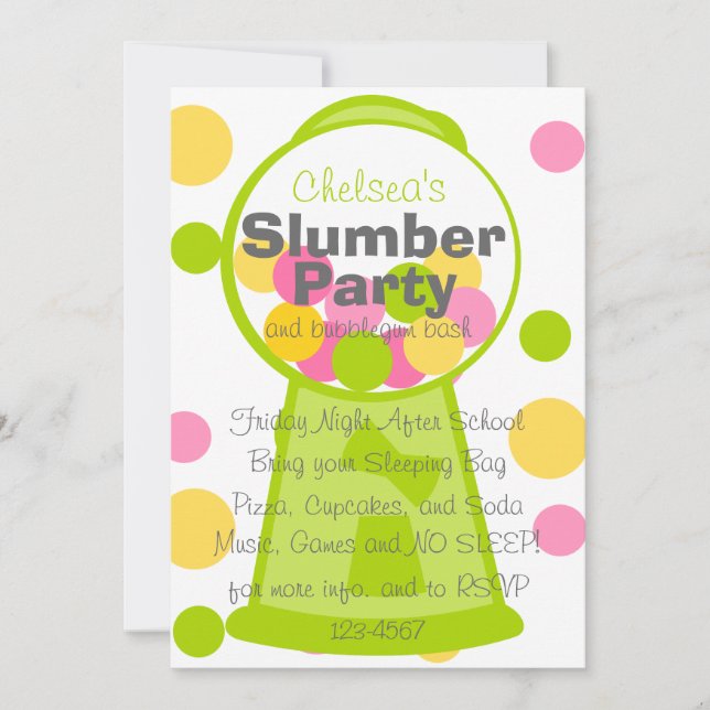 Fun Gumball Machine Invitation (Front)