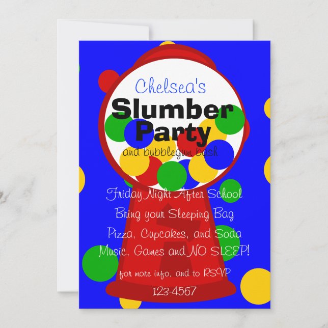 Fun Gumball Machine Invitation (Front)