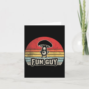 Fun Guy Mushroom Funny Pun Retro Vintage Sunset Card