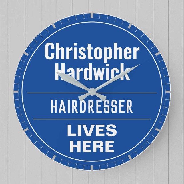 Fun Hairdresser Wall Plaque Style Large Clock (Creator Uploaded)