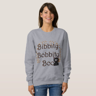 Fun Halloween black cat womens sweatshirt