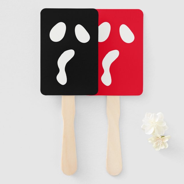 Fun Halloween boo face ghost scary Party Hand Fan (Front and Back)