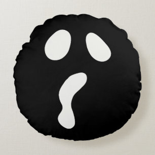 Fun Halloween boo face ghost scary Party Round Pillow