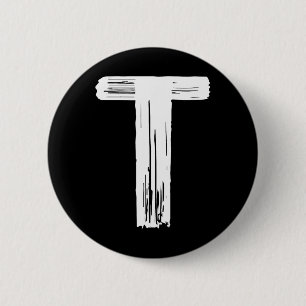 Fun Halloween Carnival Costume Letter T Green Vint 2 Inch Round Button