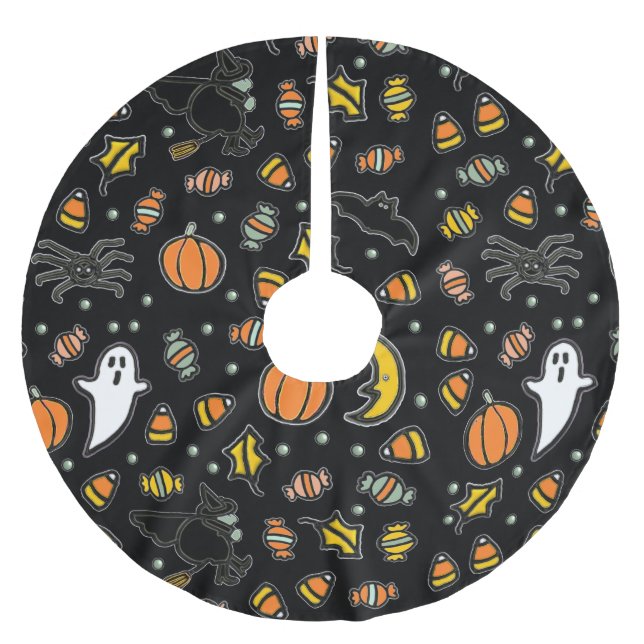 Fun Halloween Decor Brushed Polyester Tree Skirt (Front)