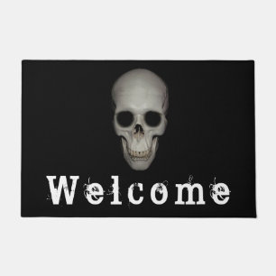 Fun Halloween Decor Human Skull 'Welcome' Doormat