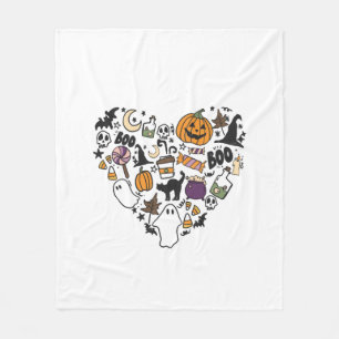 Fun Halloween Designs Halloween Heart Fleece Blanket