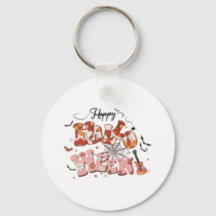 Fun Halloween Designs Happy Halloween Retro Keychain