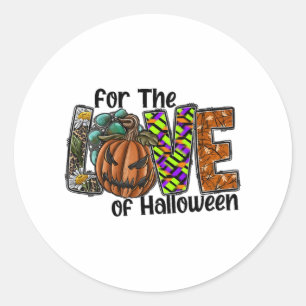 Fun Halloween Designs Hippie Halloween Retro Classic Round Sticker