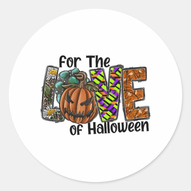 Fun Halloween Designs Hippie Halloween Retro Classic Round Sticker (Front)