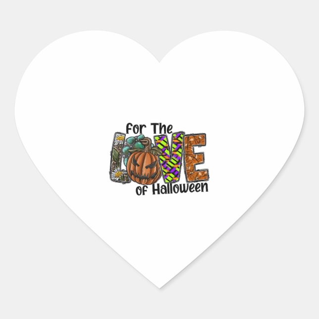 Fun Halloween Designs Hippie Halloween Retro Heart Sticker (Front)
