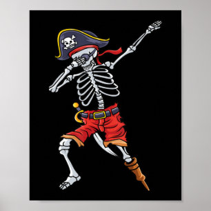 Fun Halloween  For Boys Men With Pirate Skeleton  Poster