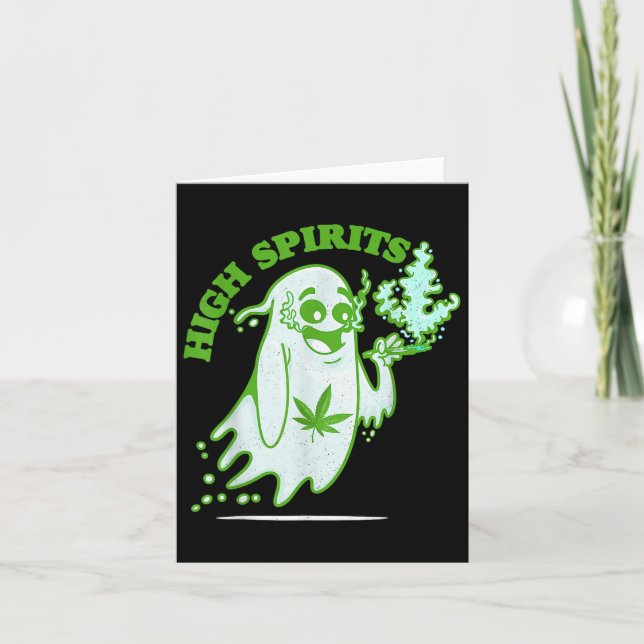 Fun Halloween Ghost Design Weed Smokers  Card (Front)