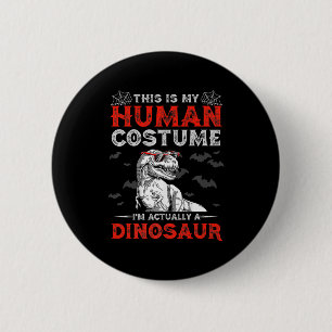 Fun Halloween Gifts Cute Dinosaur This Is My Human 2 Inch Round Button