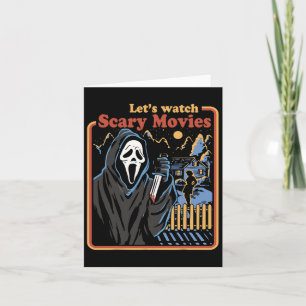 Fun Halloween Let’s Watch Horror Movies Ghost  Card