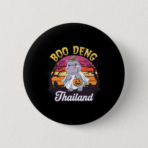 Fun Halloween Moo Deng Hippo Baby 2 Inch Round Button
