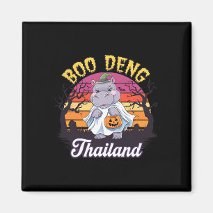 Fun Halloween Moo Deng Hippo Baby Magnet