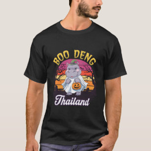 Fun Halloween Moo Deng Hippo Baby T-Shirt