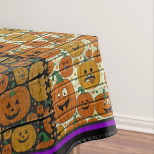 Fun Halloween Patchwork Image Tablecloth