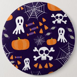 Fun Halloween Pattern 6 Inch Round Button