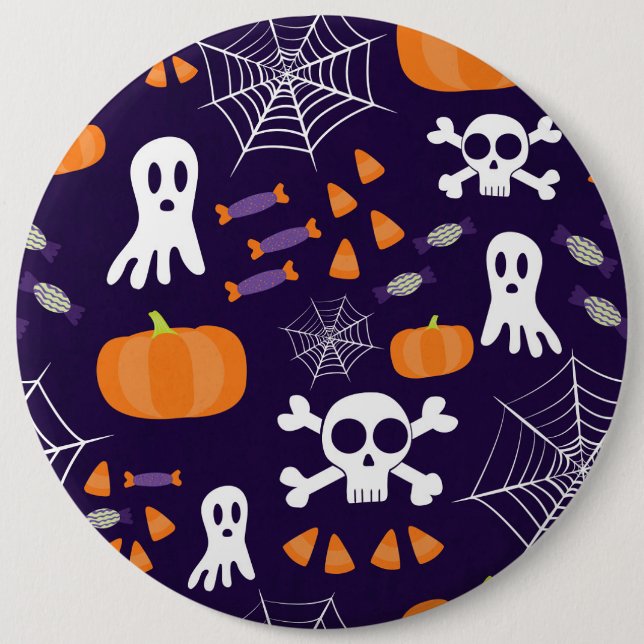 Fun Halloween Pattern 6 Inch Round Button (Front)