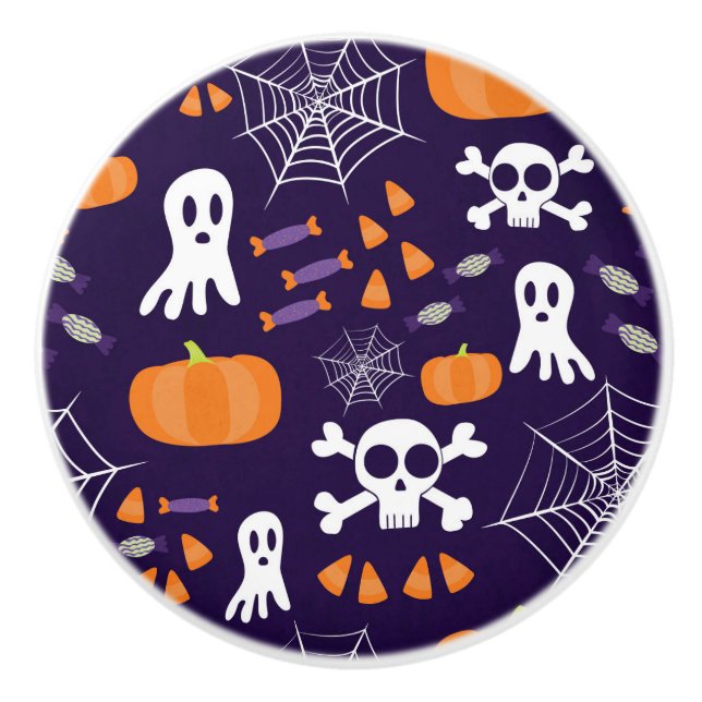 Fun Halloween Pattern Ceramic Knob (Front)