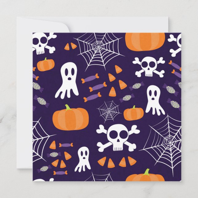 Fun Halloween Pattern Invitation (Front)