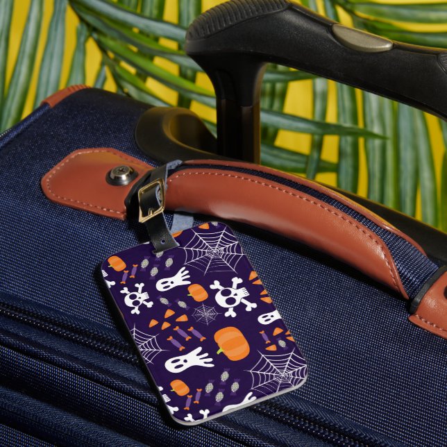 Fun Halloween Pattern Luggage Tag (Front Insitu 1)
