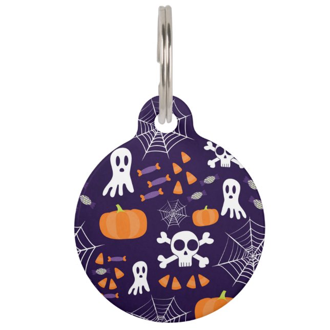 Fun Halloween Pattern Pet Tag (Front)