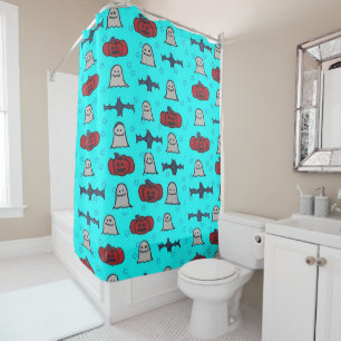 Fun Halloween Print on Blue