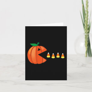 Fun Halloween Pumpkin Eating Candy Corn Card