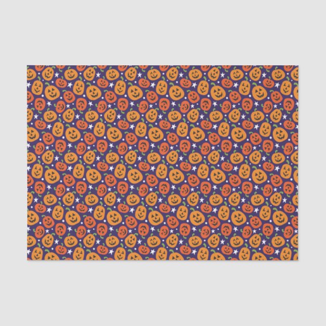 Fun Halloween Pumpkin Patterned Tissue Paper (Front)