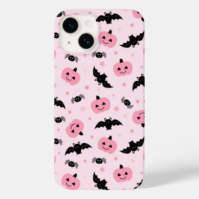 Fun Halloween Pumpkins and Bat Pattern  Case-Mate iPhone Case (Back)