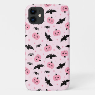 Fun Halloween Pumpkins and Bat Pattern iPhone 11 Case