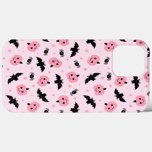 Fun Halloween Pumpkins and Bat Pattern iPhone 13 Pro Max Case