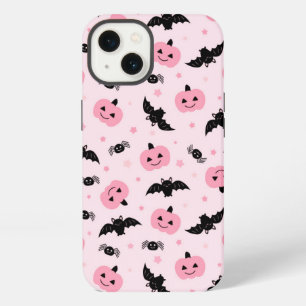 Fun Halloween Pumpkins and Bat Pattern iPhone 13 Case