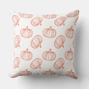 Fun Halloween Pumpkins Pattern Throw Pillow
