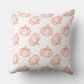 Fun Halloween Pumpkins Pattern Throw Pillow