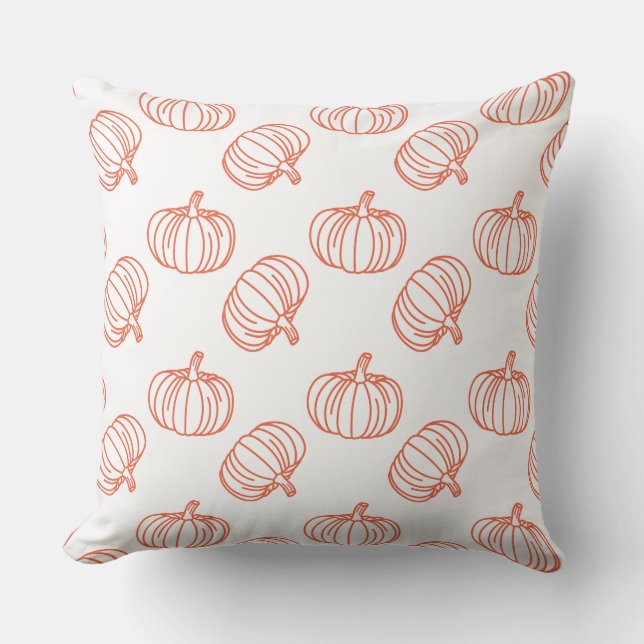 Fun Halloween Pumpkins Pattern Throw Pillow (Front)