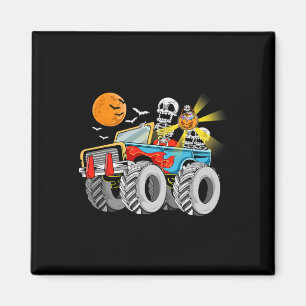 Fun Halloween Skeleton Monster-Truck Kids Boys Tod Magnet