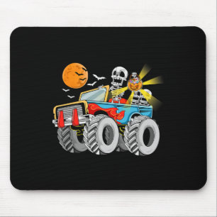 Fun Halloween Skeleton Monster-Truck Kids Boys Tod Mouse Pad