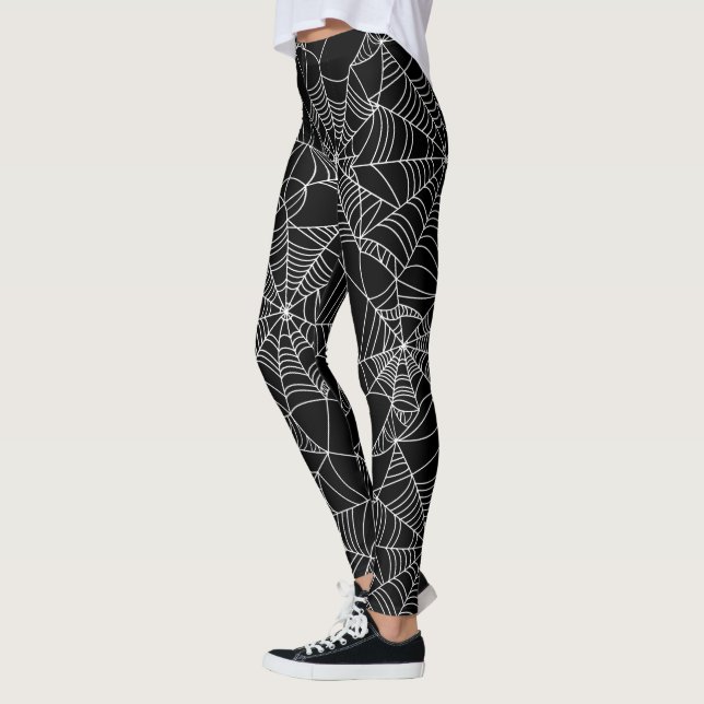 Fun Halloween spider web pattern leggings (Left)