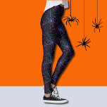 Fun Halloween Spiderweb Pattern Women's XS to XL Leggings<br><div class="desc">Leggings of spiderwebs in purple and blue ombre</div>
