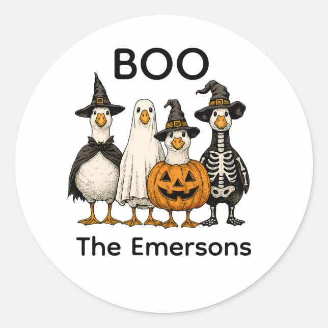 Fun Halloween Spooky Classic Round Sticker (Front)
