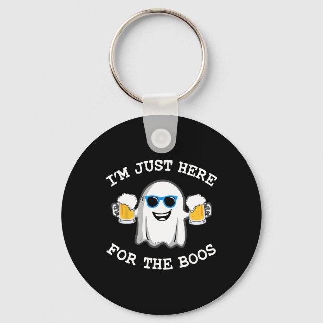 Fun Halloween Tee I'm Just Here For The Boos Costu Keychain (Front)
