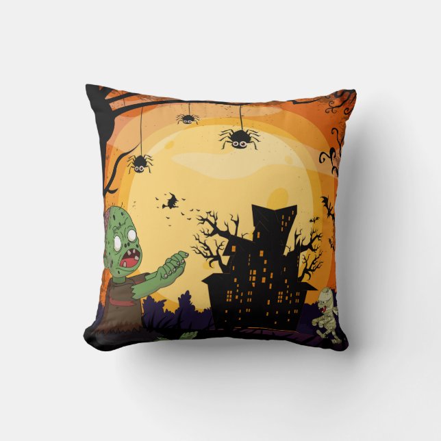 Fun Halloween Throw Pillow (Front)