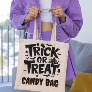 Fun Halloween with trick-or-treat signs! Tote Bag