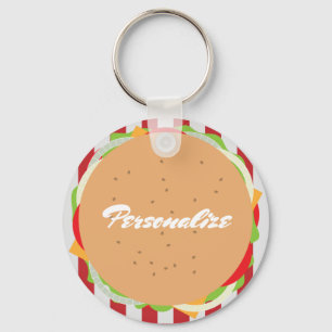Fun hamburger keychain